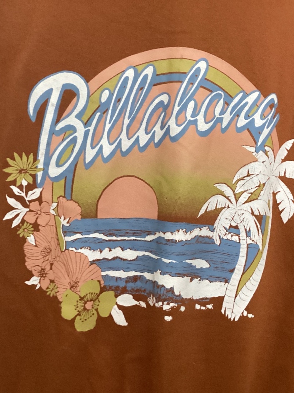 Billabong Women’s Lazy Daze Cropped Hoodie Burnt Orange Rust Small  NWT Surf